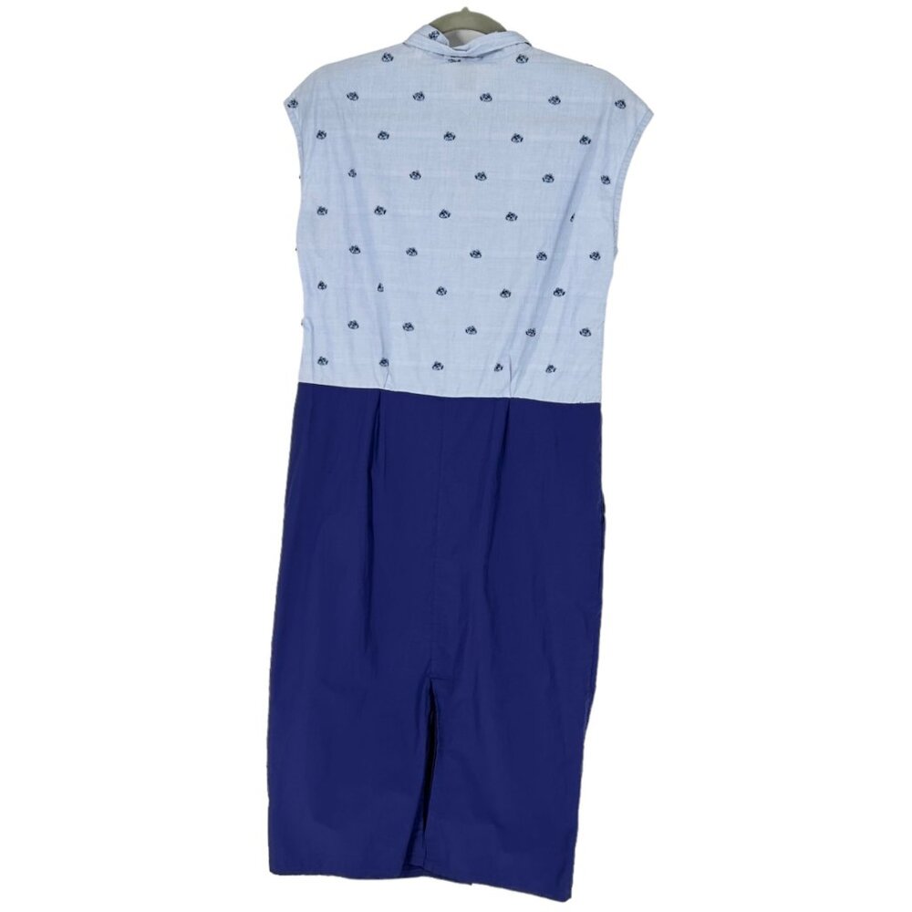 Sara Roka Blue Button Wrap Shirt Dress - Picture 2 of 11